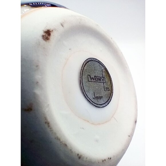 Vintage Bud Vase Wony  Japan Cherry Blossom Drip Glaze Handmade Pottery Kitschy - Picture 16 of 16